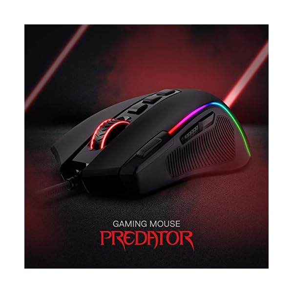 Redragon M612 Predator RGB Gaming Mouse, 8000 DPI Wired Optical Gamer Mouse with 11 Programmable Buttons & 5 Backlit Modes, Software Supports DIY Keybinds Rapid Fire Button - Image 3