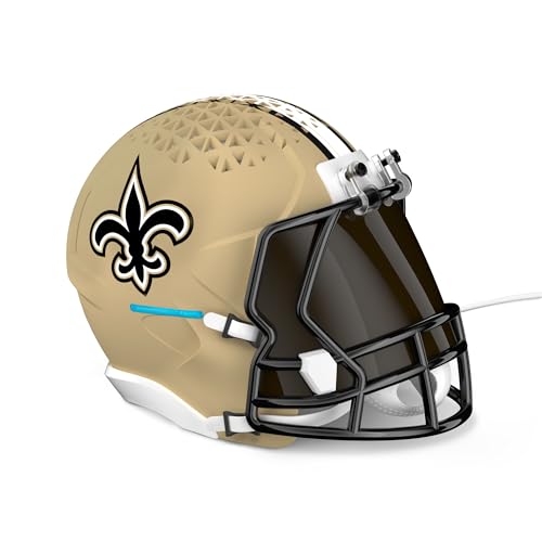 Image of NFL Echo Dot Bundle: Includes Echo Dot | Charcoal and Limited-Edition NFL Helmet Stand | New Orleans Saints
