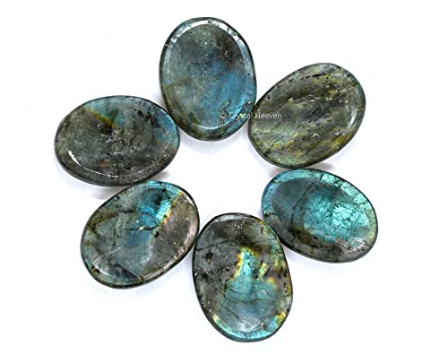 Image of Certified Labradorite Crystal Thumb Worry Pebbles Stones for Stress Relief