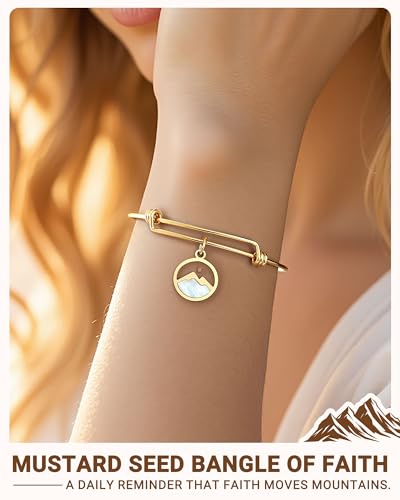 Move Mountains-Gold/Sliver Mustard Seed Bangle Bracelet Baptism Confirmation Christian Graduation Easter Gifts for Women Girls2