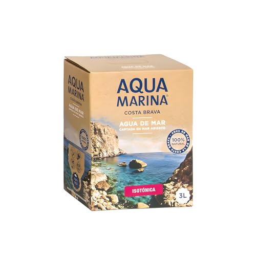 AQUAMARINA COSTA BRAVA - Agua de Mar ISOTÓNICA 3L - 1 unidad de 3L 100% Natural, Sin aditivos, Rica en Minerales, Microfiltrada en frío | Ideal para beber y cocinar