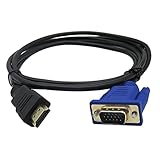 Kovake 1 Meter HDMI auf VGA Kabel, Full HD 1080P HDMI Stecker zu 15 Pin VGA Stecker Konverter-Kabel, Kompatibel mit Computer, Desktop, Laptop, Monitor, Projektor, HDTV und Mehr (Ohne Decoder-Chip)
