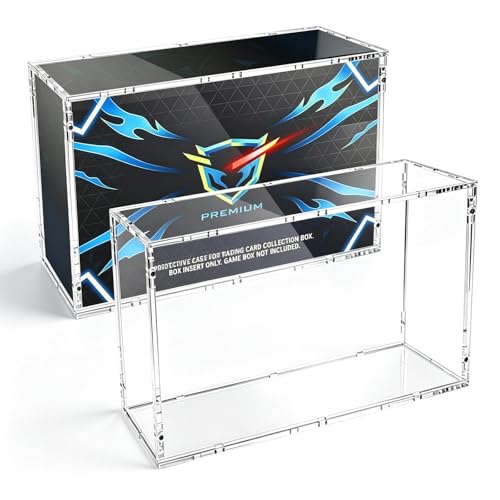 DEDC 1PCS Acrylic Display Case for Mega Charizard X EX and 151 UPC 6mm Extra Thick UV Ressistant Acrylic Protector Storage Box (1)
