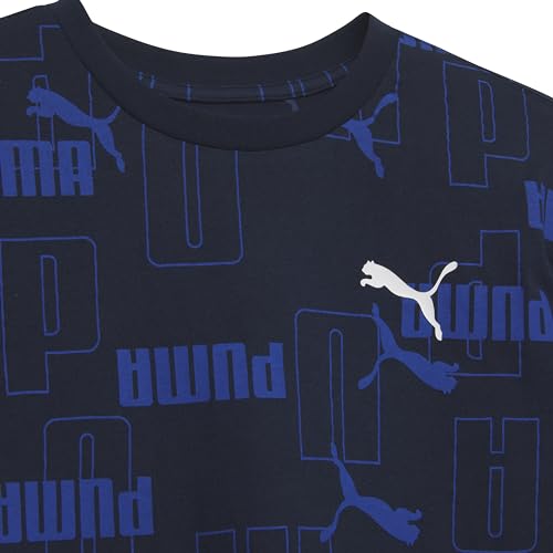 Image of Puma Boys' Short Sleeve Cotton Graphic T-Shirt, Crewneck