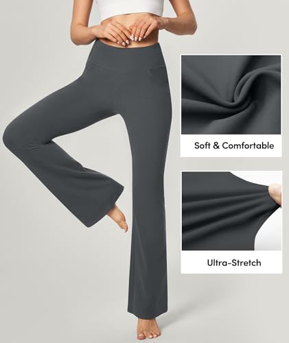Image of Yoga Pants Women High Waist Workout Bootcut Flare Leggings with Pockets
