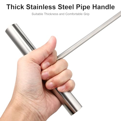 YARNOW 15 Inch Manhole Cover Hook Stainless Steel T-Style Lifting Tool for Drain Grate Sewer Septic Tank Opening Heavy Duty Shutter Lifter for Rolling Doors Silver - Image 4