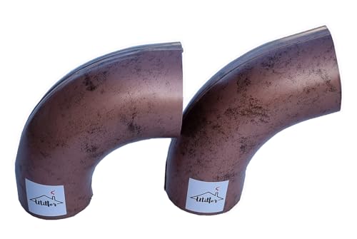 UTILFER Curva Gomito Alluminio Effetto Roof Rame Grondaia 100, 90°