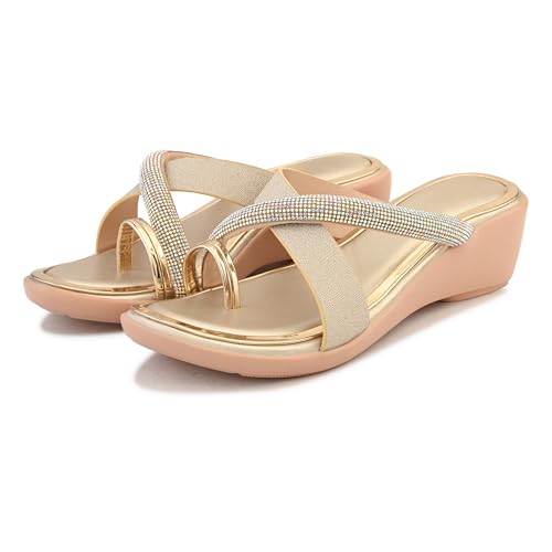 Image of Centrino Women's Wedge Heel Sandals | Stylish Slip-On Sandals for Ladies | Soft Cushioned Footbed for Comfort | Elegant & Trendy Design | Lightweight and Durable Fashion Footwear (9410)