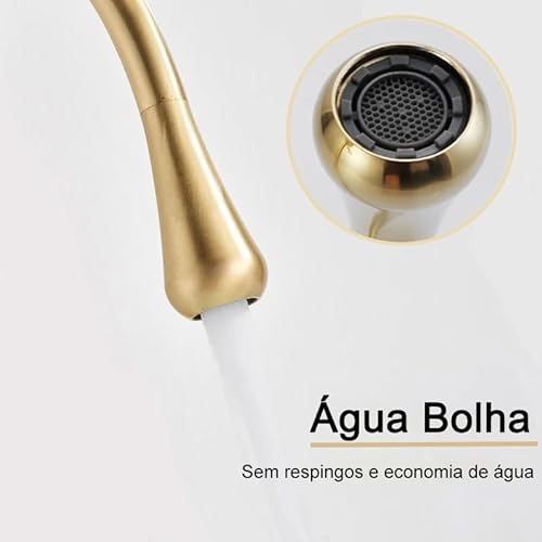 TINCO Banheiro Dourada Escovado Lavabo Torneira Banheiro Bancada Monocomando Torneira Misturadora Ág