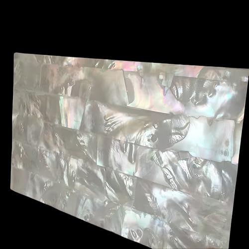 Image of GOMMO Mother of Pearl Veneer Sheet for Inlay and Overlay Enhanced | 9.4 inch x 5.5 inch x 0.007 inch Pure White 100% Pure Shell AAA Level