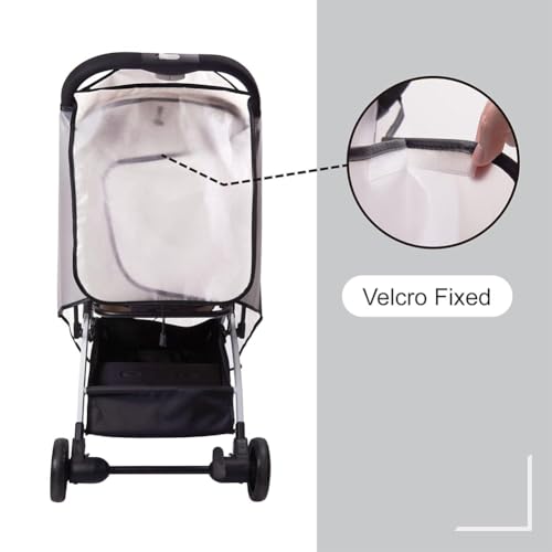 Wemoralix Universal Pram Rain Cover with Window, EVA Stroller Rain Cover,Baby Buggy Cover Protect from Sun, Dust & Snow - Image 3