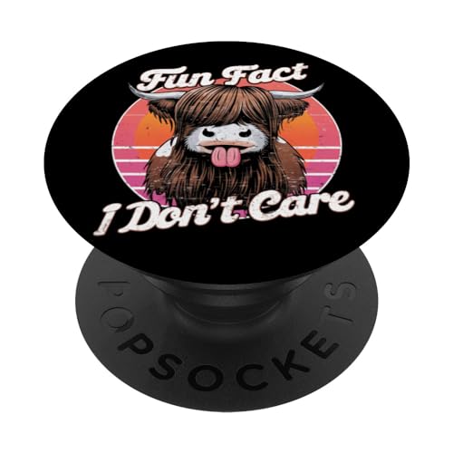 Dato divertido I Don't Care Funny Cow Lengua Out PopSockets PopGrip Intercambiable