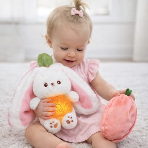 Image of Breathing Reversible Rabbit Toy & Jumping Bunny, Real Stuffed Pet Plush Toys, Bunny Soft Toy for Kids, Fluffy Musical & Jumping Toy, Anxiety Relief Rabbits (Breathing+Walking Rabbit)