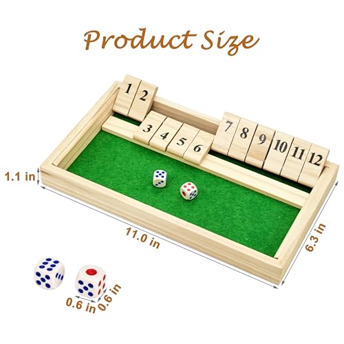 Image of Alzheimers Products for Elderly, 12 Numbers Memory Games for Dementia Patients Seniors, Wooden Shut The Box Dementia Products for Elderly, Fidget Sensory Busy Board Gadgets Gifts Activities