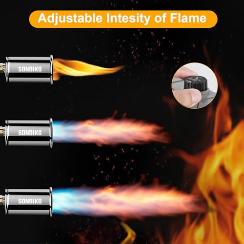 Image of Sondiko Powerful Cooking Propane Torch Gun, Big Size Torch, Gray & Black
