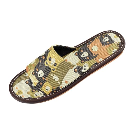 Yuiboo Giant Bear Faces - Pantuflas de casa para hombre y mujer, ultraligeras, antideslizantes, para hotel, dormitorio y hogar, Caras de oso gigante, 37/37.5 EU