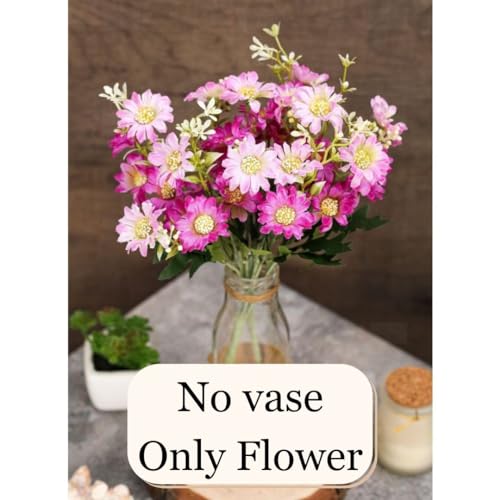 Image of SATYAM KRAFT 1 Pcs Artificial Daisy Flower Bunch | Realistic Look & Charming Flowers | Bouquet for Home Decor, Bedroom, Balcony, Wedding (Without Vase Pot) (Yellow)