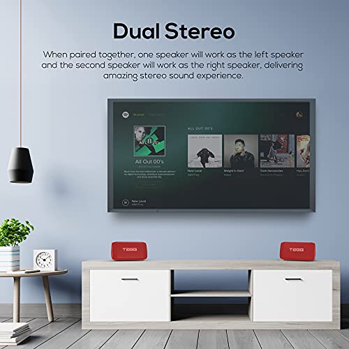 Image of TAGG Sonic Angle 1 10W Portable Bluetooth Speakers Wireless with Dedicated Bass Radiator || Dual Stereo, Water Resistant, 10 hrs Continuous Battery Life- Red