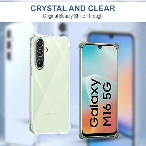 Image of CEDO Samsung Galaxy M16 / F16 (5G) Bumper Case | Soft Jel Flexible Thin Full Protection Shock Proof Clear TPU Back Case Cover for Samsung Galaxy M16 / F16 (5G) (Transparent)
