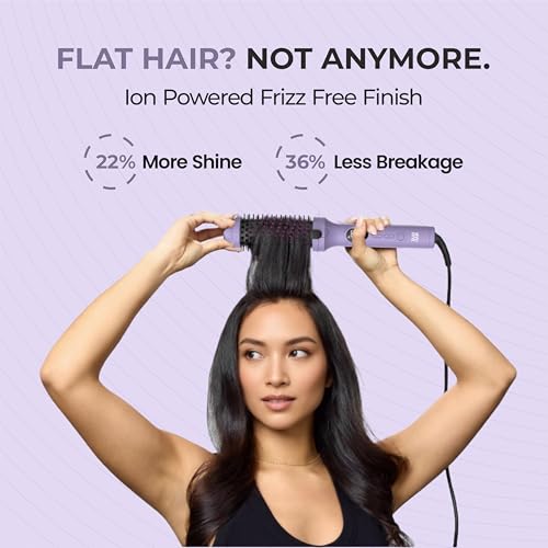 Image of Tash Hair Heated Round Brush- 3 in 1 Benefits- Volumising, Curling & Straightening- All In One Tool | 5 Heat Settings, Tourmaline Ceramic Barrel | Gifts For Woman | Volumizer & Styler- Va-Va-Volume