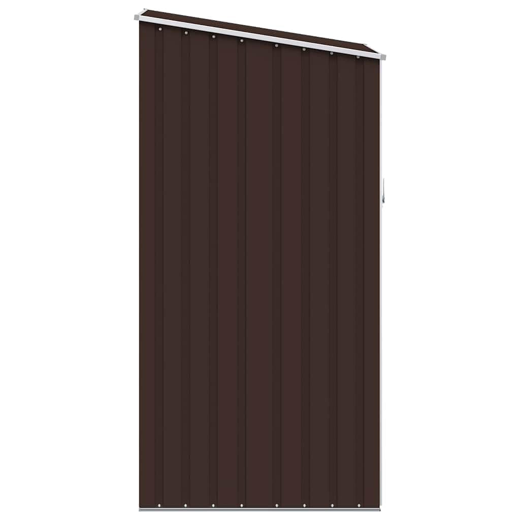 Casetta porta attrezzi marrone in acciaio zincato, 87 x 98 x 159 cm, resistente alle intemperie, richiudibile, per riporre attrezzi da giardino, bicicletta, tosaerba, bidone della spazzatura