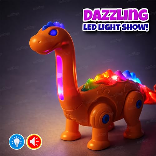 Image of Zest 4 Toyz Musical Toys for Kids Walking Dinosaur Battery Operated Electronic Pet Dino with Real Voice and Colorful LED Lights & Sound Toy for Boys and Girls (Random Color) - Pack of 1