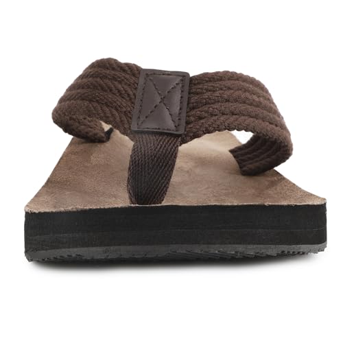 riemot Mens Flip-Flops Arch Support Classical Thongs Sandals Summer Suede 3 Point Beach Flip Flop Comfort Cushioned Slippers for Swimming Pool Home Travel US9/144