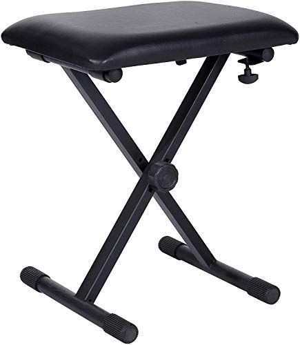 JM FOREST   Banqueta para Teclado Altura Regulable Banco de Taburete para Piano FKB01. Plegable con Asiento Tapizado Bancos para Piano y Teclado