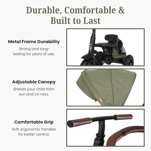 Image of Rito Premium Folding Stroller & Toddler Bike with Air Tires, Sequoia Green