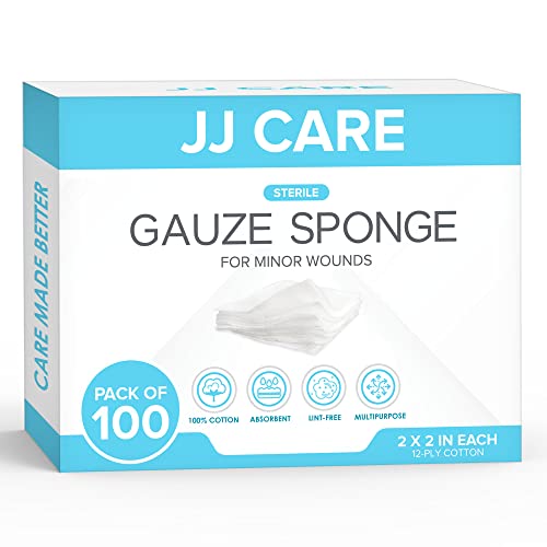 Jj Care Sterile Gauze Pads [Pack Of 100], 2X2 Gauze Pads, Sterile Gauze Sponges, Disposable Gauze Wound Dressing, Individually Packed Gauze Pads For First Aid #TOP11
