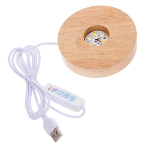 Warmhm Lampensockel Aus Holz Elektrischer Lampenständer Für Led-sockelleuchten Passend Für Kristalle Und Gartenkugeln Mit...