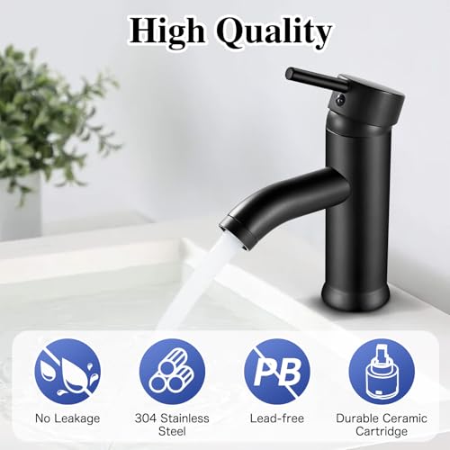 Robinet salle de bain noir kisimixer réglable eau chaude et froide
