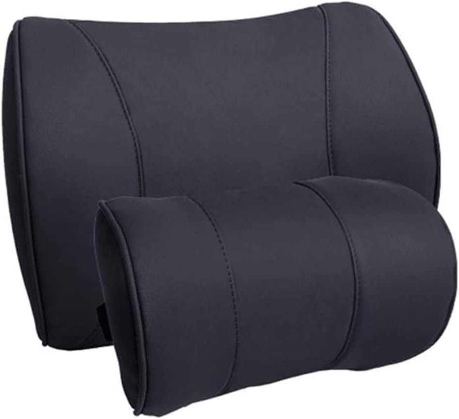 Lumbar Pillow-Leather Lumbar Car Cushion Cushion Lumbar Pad Synthetic Fiber Back Cushion Seat Headrest Lumbar Suit(White-Dinosaur Doodle4)