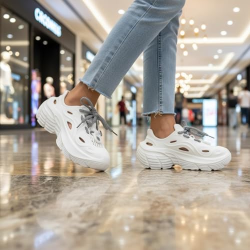 Image of GLJ VibeX Girls Sneakers Stylish White Running Shoes Breathable Comfortable Anti Skid Outsole Premium Footwear for Casual Sports Gym Walking