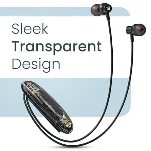 Image of Portronics Harmonics Y5 Bluetooth Wireless In Ear Earphone with strong Clip, Upto 24 Hour Playback,Dual Pairing, HD Clarity Mic, Transparent Design,Magnetic Buds, Bluetooth V6.0,Type C Charging(Black)