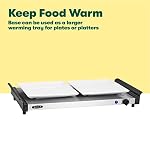 BELLA 3 x 15 Quart Triple Electric Buffet Server Food Warming Tray Slow Cooker Brushed Stainless Steel Heated Serving Station for Parties Catering