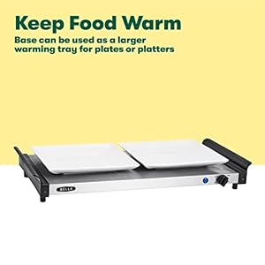 BELLA 3 x 1.5 Quart Triple Electric Buffet Server, Food Warming Tray & Slow Cooker - Brushed Stainless Steel Heated Serving Station for Parties & Catering BELLA 3 x 15 Quart Triple Electric Buffet Server Food Warming Tray Slow Cooker Brushed Stainless Steel Heated Serving Station for Parties Catering
