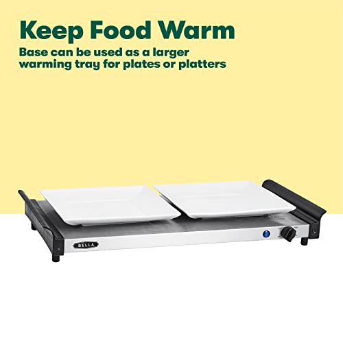 BELLA 4.5 Quart Triple Electric Buffet Server, Food Warming Tray & Slow Cooker - Brushed Stainless Steel Heated Serving Station for Parties & Catering by BELLA - Image 4