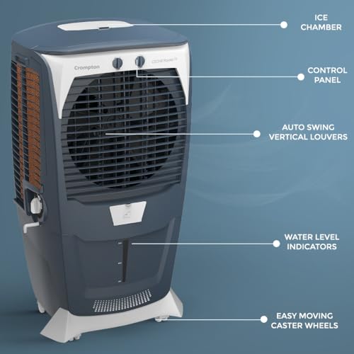 Crompton Ozone Royale 75 Litres Desert Air Cooler for home | Large & Easy Clean Ice Chamber | High Density Honeycomb Pads | Everlast Pump | Humidity Control | Auto Fill & Drain Function - Image 6