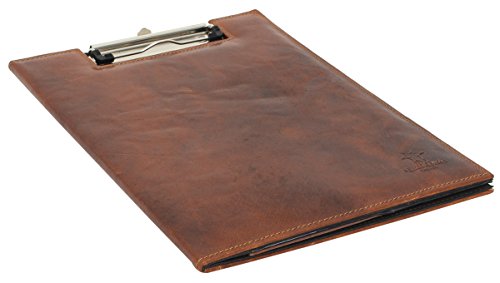 Preisvergleich Produktbild Klemmbrett Leder Clipboard Konferenzmappe Braun Leder