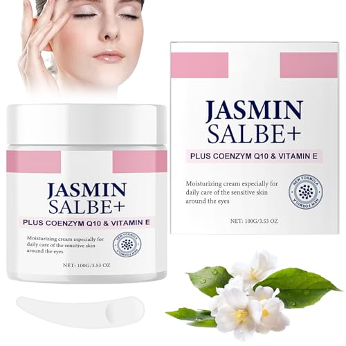 Pomada de jazmín Plus, 100 g de jazmín ungüento ojeras, párpados caídos, 100 g, pomada de jazmín, párpados con cuchara para máscara, eliminar ojeras
