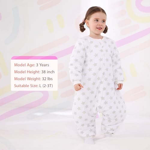 Image of WONDAY Toddler Sleep Sack with Feet, 2.5 Tog Lightweight Sleeping Sacks for Walking with Legs,6-12 Months