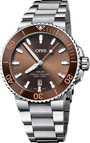 Oris Aquis 01 733 7730 4152-07 8 24 05PEB Date automatique Cadran marron