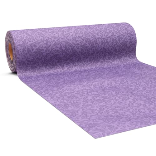 GRUBly Chemin de Table Violet, Pourpre | Qualité AIRLAID | Centre de Table Mariage, décoration de Table Anniversaire, baptême, fiançailles, célébrations, fêtes d'entreprise, Communion | 30cm x 20m