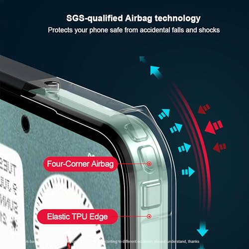 Image of for Nothing CMF Phone 1 Transparent Case Ultra-Thin Cover Soft TPU Bumper + Acrylic Clear Back Military Grade Airbags Shookproof Drop Protection for CMF Phone 1,Black