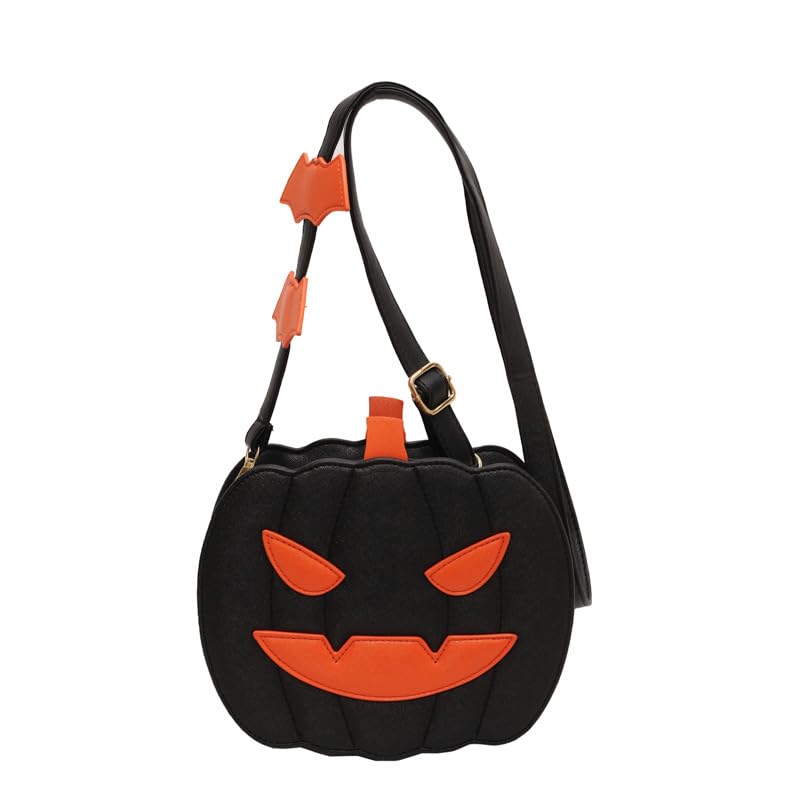 2023 Halloween PU Leather Trick or Treat Purses Women Pumpkin Shoulder Bag Novelty Devil Crossbody Purse