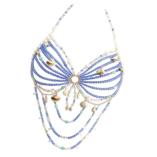 Collar de flecos dinámicos y cuentas para crear moda urbana en capas 3