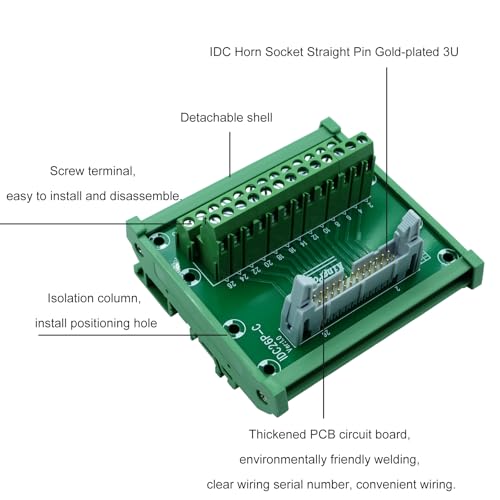 Module d'interface DIN IDC26 2x13 broches mâle pour câble plat PLC