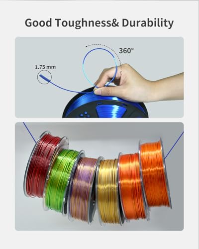 Image of Silk PLA Filament 1.75mm, Metallic Shiny Royal Blue 3D Printer Filament, 1kg Spool (2.2lbs), Dimensional Accuracy + /- 0.02 mm, Vacuum Packaging