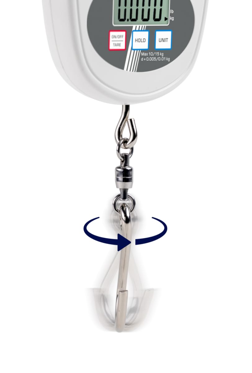 KERN MBH 15K-3 - Bilancia sospesa per neonati e ostetriche, leggibilità [d]: 5 g | 10 g, campo di pesatura [max]: 10 kg | 15 kg, pesatura silenziosa nel panno, struttura mobile e due aree di pesatura